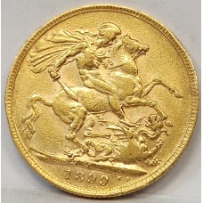 AUSTRALIA 1899 . ONE 1 SOVEREIGN . PERTH . GOLD